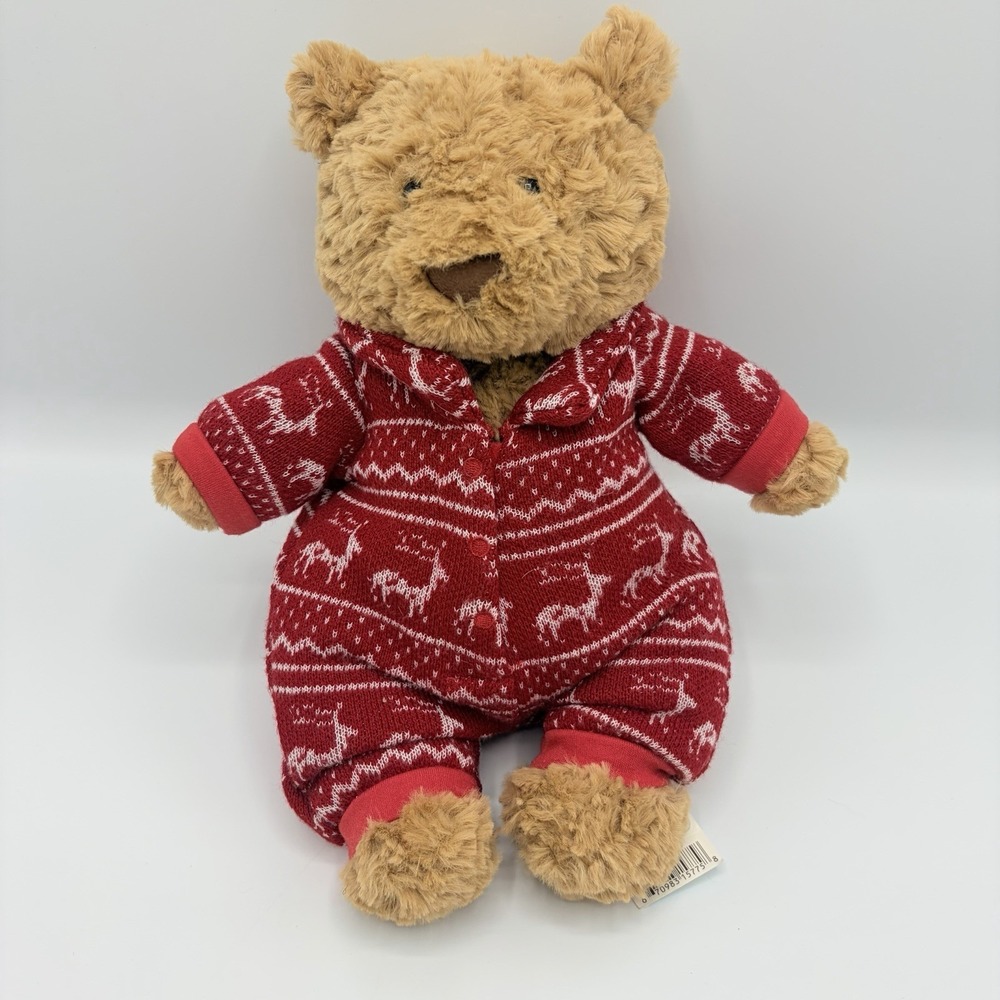 Jellycat Retired Bartholomew Bear Winter Pajamas Authentic New With Tags